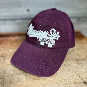 Adidas Mississippi State Maroon White Baseball Cap Like New Adult Adjustable Hat